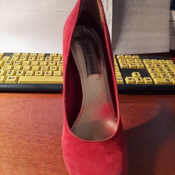 Steve Madden Girl 5 inch Platform Heel Red Pink Heel Size 7.5 Good Condition